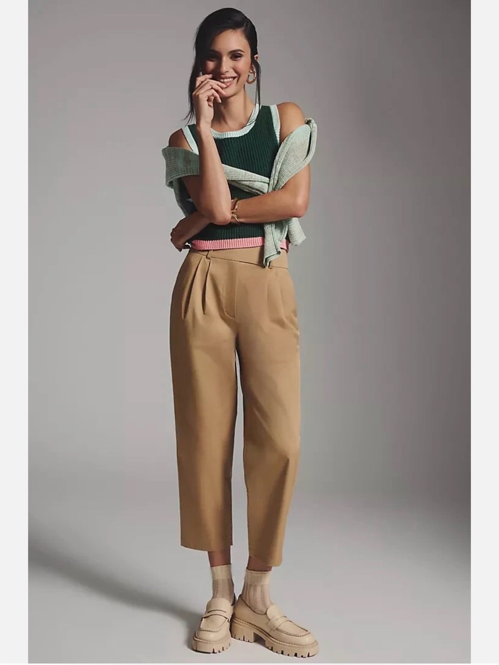 Anthropologie Exquise Barrel Leg Chino Pant